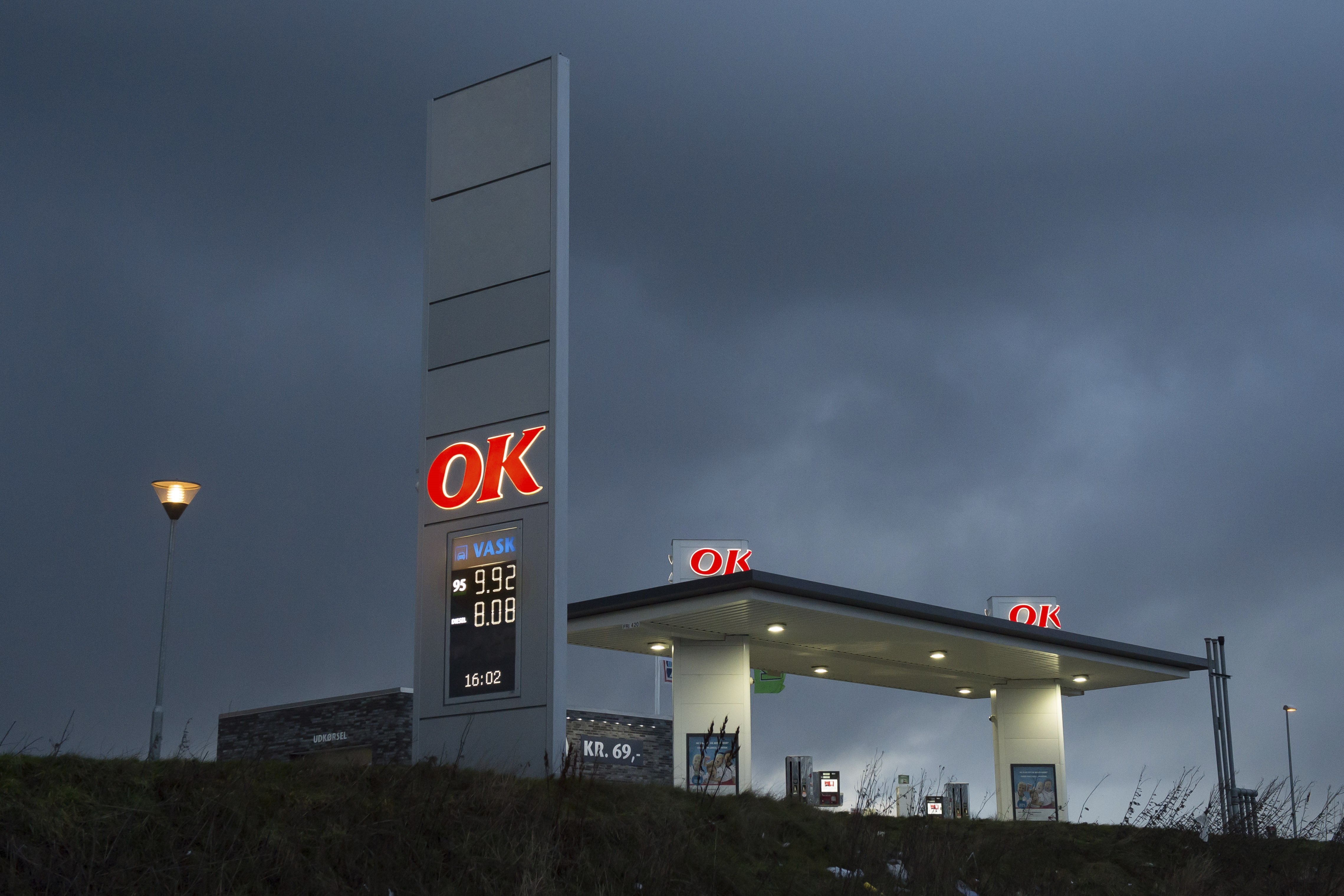 Tankstation Vaskehal Aften Prisskilt Erlev Bjerge Haderslev